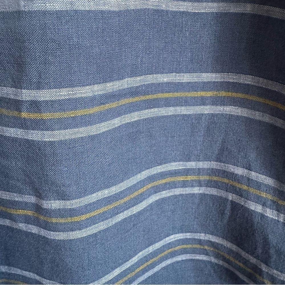 Coldwater Creek Womens M Linen Striped Button Up Tunic Top Preppy Office Casual - Picture 5 of 12